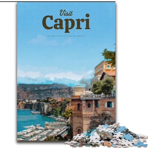 Puzzle für Erwachsene, Besuchen Sie Capri, für 14+, einzigartiges Herausforderungsspiel, Familienspiele, Weihnachts- und Geburtstagsgeschenke (26x38cm),1000 Teile von LYXIANY