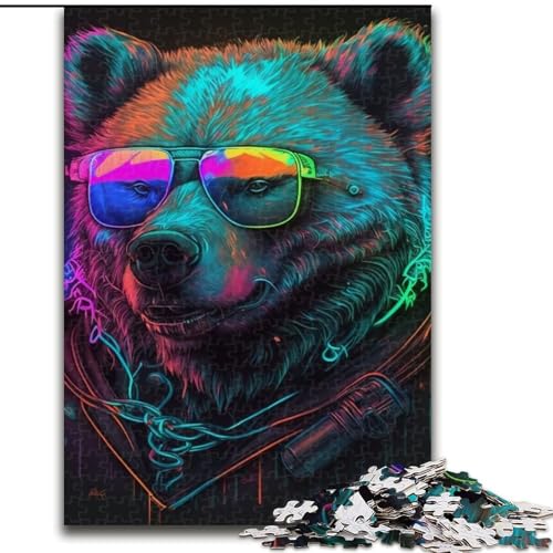 Puzzle für Erwachsene, Braunbär-Puzzle für Erwachsene, Größe: 50x75cm, für Reiseliebhaber und Paare, anspruchsvolles Spielzeug von LYXIANY