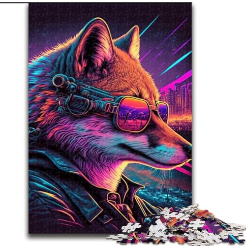 Puzzle für Erwachsene, Fuchs, Neon, Lernspielzeug, ganze Familie ab 14 Jahren (Größe 26x38cm) von LYXIANY