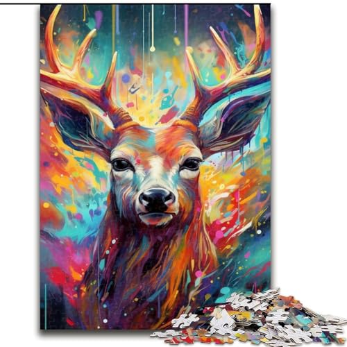 Puzzle für Erwachsene, Hirsch-Puzzle für Erwachsene, Größe: 50x75cm, für Reiseliebhaber und Paare, anspruchsvolles Spielzeug von LYXIANY