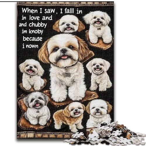 Puzzle für Erwachsene, Hundecollage, Lernspielzeug für Kinder ab 14 Jahren, ganze Familie (Größe 26x38cm) von LYXIANY