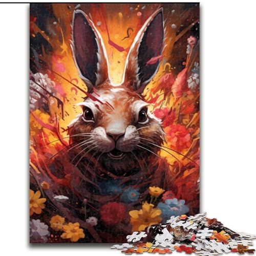 Puzzle für Erwachsene, Kaninchen-Puzzle für Erwachsene, Größe: 50x75cm, für Reiseliebhaber und Paare, anspruchsvolles Spielzeug von LYXIANY