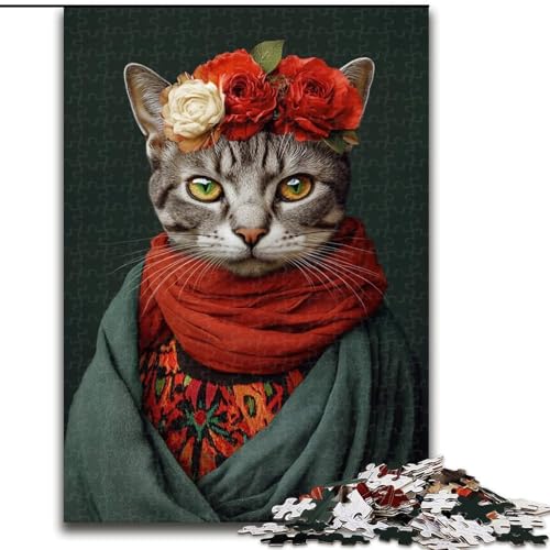 Puzzle für Erwachsene, Katzenblumen, Lernspielzeug für Erwachsene, ganze Familie ab 14 Jahren (Größe 26x38cm) von LYXIANY