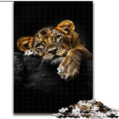Puzzle für Erwachsene, Löwenjunges, Lernspielzeug für Erwachsene, ganze Familie ab 14 Jahren (Größe 50x75cm) von LYXIANY