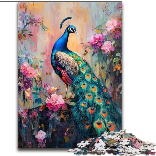 Puzzle für Erwachsene, Pfau, Lernspielzeug für Erwachsene, ganze Familie ab 14 Jahren (Größe 26x38cm) von LYXIANY