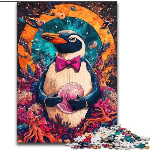 Puzzle für Erwachsene, Pinguin-Kunst, hilft dem Gehirn, süchtig machendes Spielzeug zu trainieren, um Geduld zu fördern, Geschenk für Geburtstage, 50x75cm von LYXIANY
