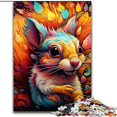Puzzle für Erwachsene, Psychedelisches Eichhörnchen-Puzzle für Erwachsene, Größe: 50x75cm, für Reiseliebhaber und Paare, anspruchsvolles Spielzeug von LYXIANY