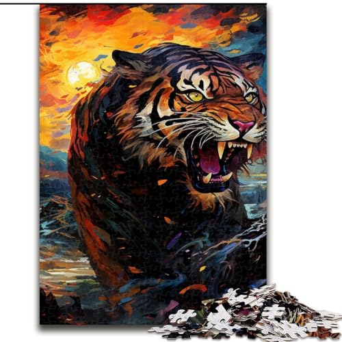 Puzzle für Erwachsene, Psychedelisches Tier-Tiger-Puzzle für Erwachsene, Größe: 50x75cm, für Reiseliebhaber und Paare, anspruchsvolles Spielzeug von LYXIANY