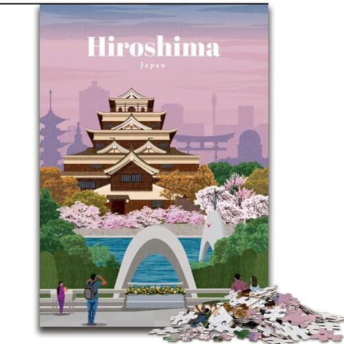 Puzzle für Erwachsene, Reise nach Hiroshima, für Kinder ab 14 Jahren, jedes Teil ist einzigartig – lustiges und herausforderndes Spiel für die ganze Familie, tolles Geschenk, 50x75cm von LYXIANY
