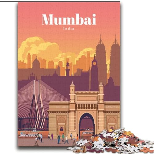 Puzzle für Erwachsene, Reise nach Mumbai, für Kinder ab 14 Jahren, jedes Teil ist einzigartig – lustiges und herausforderndes Spiel für die ganze Familie, tolles Geschenk, 75x100cm Puzzle für Erwachsene, Reise nach Mumbai, für Kinder ab 14 Jahren, jedes Teil ist einzigartig – lustiges und herausforderndes Spiel für die ganze Familie, tolles Geschenk, 75x100cm von LYXIANY