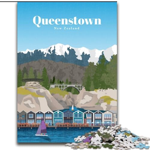 Puzzle für Erwachsene, Reise nach Queenstown, für Kinder ab 14 Jahren, jedes Teil ist einzigartig – lustiges und herausforderndes Spiel für die ganze Familie, tolles Geschenk, 50x75cm von LYXIANY
