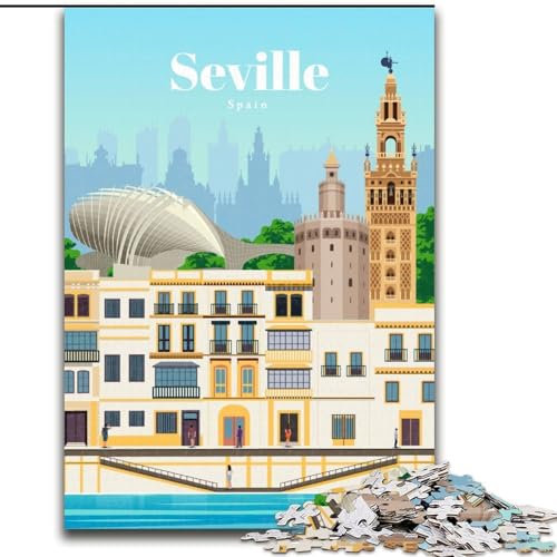Puzzle für Erwachsene, Reise nach Sevilla, für Kinder ab 14 Jahren, jedes Teil ist einzigartig – lustiges und herausforderndes Spiel für die ganze Familie, tolles Geschenk, 50x75cm Puzzle für Erwachsene, Reise nach Sevilla, für Kinder ab 14 Jahren, jedes Teil ist einzigartig – lustiges und herausforderndes Spiel für die ganze Familie, tolles Geschenk, 50x75cm von LYXIANY