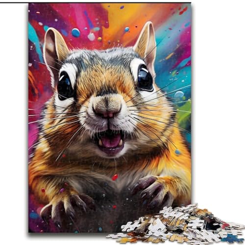 Puzzle für Erwachsene, Streifenhörnchen-Puzzle für Erwachsene, Größe: 50x75cm, für Reiseliebhaber und Paare, anspruchsvolles Spielzeug von LYXIANY