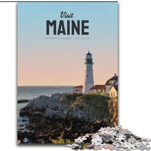 Puzzle für Erwachsene, Visit Maine, für 14+, einzigartiges Herausforderungsspiel, Familienspiele, Weihnachts- und Geburtstagsgeschenke (50x75cm),1000 Teile von LYXIANY