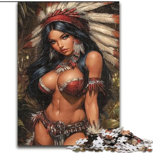 Puzzle für Erwachsene, indische Prinzessin, Lernspielzeug für Erwachsene, ganze Familie ab 14 Jahren (Größe 26x38cm) von LYXIANY