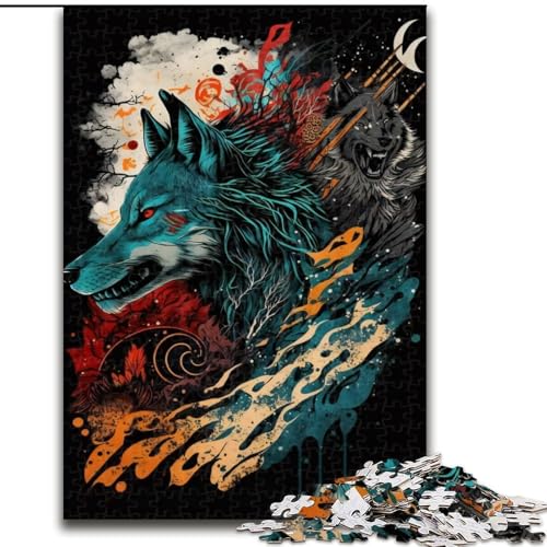 Puzzle für Erwachsene, lebendiger Wolf, Lernspielzeug für Erwachsene, ganze Familie ab 14 Jahren (Größe 50x75cm) von LYXIANY