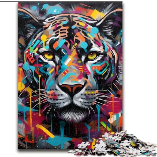 Puzzle für Erwachsene, schwarzer Leopard, Puzzle für Erwachsene, Größe: 50x75cm, für Reiseliebhaber und Paare, anspruchsvolles Spielzeug von LYXIANY