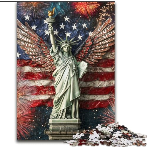 Puzzle für Erwachsene,1000 Teile,Freiheitsstatue,aus Holz,perfekte DIY-Kunstdekoration oder Geburtstagsgeschenk,Größe 50x75cm,Spaß beim Basteln für die ganze Familie,perfekt für Geburtstage,Feiertage von LYXIANY