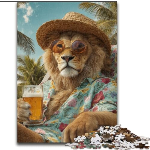 Puzzle für Erwachsene,1000 Teile,Löwe im Urlaub,aus Holz,perfekte DIY-Kunstdekoration oder Geburtstagsgeschenk,Größe 50x75cm,Spaß beim Basteln für die ganze Familie,perfekt für Geburtstage,Feiertage Puzzle für Erwachsene,1000 Teile,Löwe im Urlaub,aus Holz,perfekte DIY-Kunstdekoration oder Geburtstagsgeschenk,Größe 50x75cm,Spaß beim Basteln für die ganze Familie,perfekt für Geburtstage,Feiertage von LYXIANY