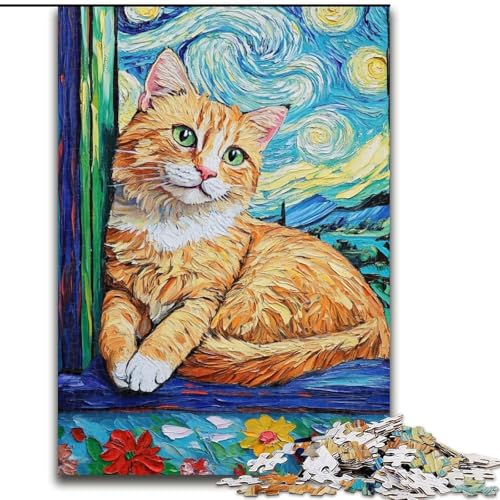 Puzzle für Erwachsene,1000 Teile,Van Gogh,Katze am Nachthimmel,aus Holz,perfektes DIY-Kunstdekor oder Geburtstagsgeschenk,Spaß beim Basteln für die ganze Familie,perfekt für Geburtstage,Feiertage Puzzle für Erwachsene,1000 Teile,Van Gogh,Katze am Nachthimmel,aus Holz,perfektes DIY-Kunstdekor oder Geburtstagsgeschenk,Spaß beim Basteln für die ganze Familie,perfekt für Geburtstage,Feiertage von LYXIANY