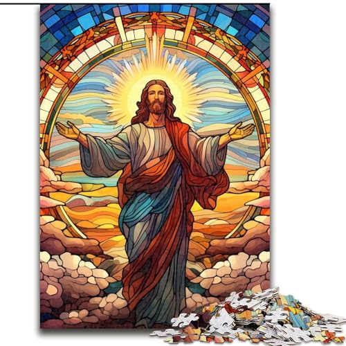 Puzzle für Erwachsene 1000 „Jesus im Himmel“-Puzzle 1000 Teile, anspruchsvolles Denkspiel für Teenager, perfekt als Heimdekoration oder Geschenk, 26x38cm von LYXIANY