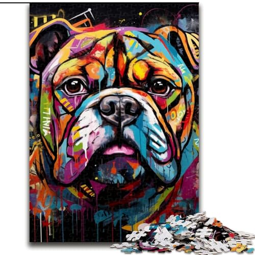 Puzzle für Erwachsene 1000 Bulldog-Graffiti-Puzzle 1000 Teile, anspruchsvolles Denkspiel für Teenager, perfekt als Heimdekoration oder Geschenk, 50x75cm Puzzle für Erwachsene 1000 Bulldog-Graffiti-Puzzle 1000 Teile, anspruchsvolles Denkspiel für Teenager, perfekt als Heimdekoration oder Geschenk, 50x75cm von LYXIANY