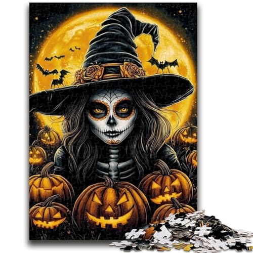 Puzzle für Erwachsene 1000 Halloween-Hexe, Lernspiel, Herausforderung, Spielzeug, Wanddekoration, einzigartige Geburtstags, 50x75cm von LYXIANY