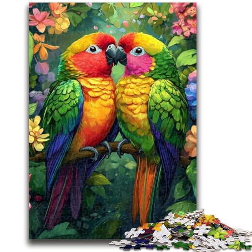 Puzzle für Erwachsene 1000 Papageienpaar Lernspiele Heimdekoration Lernspiel für Geburtstag, Weihnachten 50x75cm von LYXIANY
