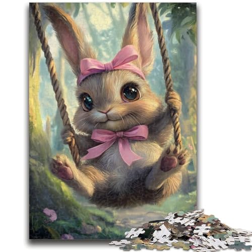 Puzzle für Erwachsene 1000 Stück, Baby-Häschen auf der Schaukel, Lernspiel, Herausforderung, Spielzeug, Wanddekoration, einzigartige Geburtstags, 38x26cm Puzzle für Erwachsene 1000 Stück, Baby-Häschen auf der Schaukel, Lernspiel, Herausforderung, Spielzeug, Wanddekoration, einzigartige Geburtstags, 38x26cm von LYXIANY