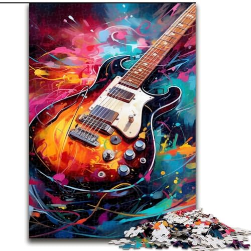 Puzzle für Erwachsene 1000 Teile, Gitarre, Puzzle für Erwachsene, 1000 Teile, anspruchsvolles Denkspiel für Teenager, perfekt als Heimdekoration oder Geschenk, Größe: 50x75cm von LYXIANY