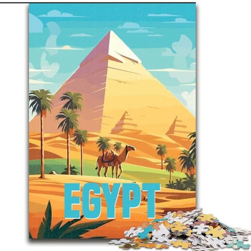 Puzzle für Erwachsene 1000 Teile Ägypten Pyramiden Reise, für 14+ Anspruchsvolles Spiel als Geschenk für die ganze Familie und Freunde 50x75cm von LYXIANY