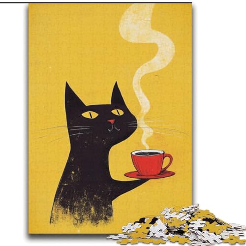 Puzzle für Erwachsene 1000 Teile Abstrakte Kunst Schwarze Katze, Lernspielzeug für die ganze Familie, geeignet als Schreibtischdekoration, 38x52cm Puzzle für Erwachsene 1000 Teile Abstrakte Kunst Schwarze Katze, Lernspielzeug für die ganze Familie, geeignet als Schreibtischdekoration, 38x52cm von LYXIANY