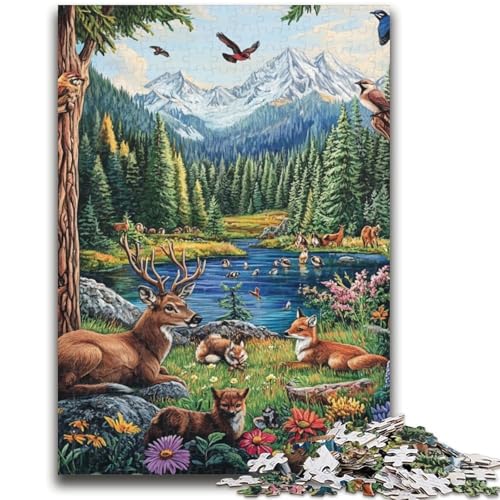 Puzzle für Erwachsene 1000 Teile Bergtiere Lernspiele Lernspiel für Geburtstag, Weihnachten für und ab 14 Jahren 50x75cm von LYXIANY