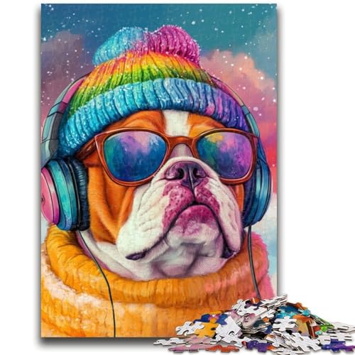 Puzzle für Erwachsene 1000 Teile Bulldogge hört Musik Lernspiele DIY-Spielzeug ganze Familie 50x75cm Puzzle für Erwachsene 1000 Teile Bulldogge hört Musik Lernspiele DIY-Spielzeug ganze Familie 50x75cm von LYXIANY