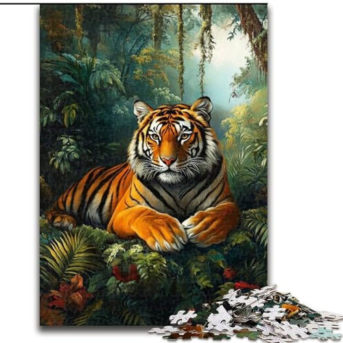 Puzzle für Erwachsene 1000 Teile Dschungeltiger, Spielzeug, Lernspiele, Stressabbau, tolle Geschenke und Spielzeuge (Größe 50x75cm) von LYXIANY