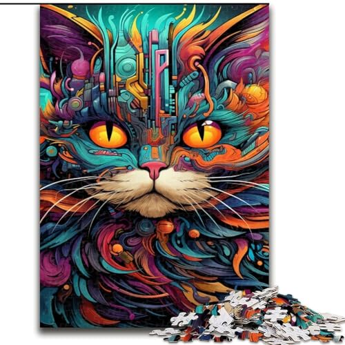 Puzzle für Erwachsene 1000 Teile Katze 1000-teiliges Puzzle Herausforderndes Denkspiel für Teenager, Spaß am Familienspieleabend 50x75cm von LYXIANY