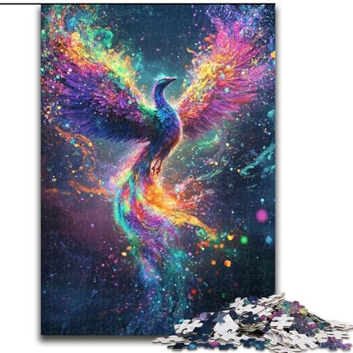 Puzzle für Erwachsene 1000 Teile Regenbogen-Phönix, Spielzeug, Lernspiele, Stressabbau, tolle Geschenke und Spielzeuge (Größe 26x38cm) von LYXIANY