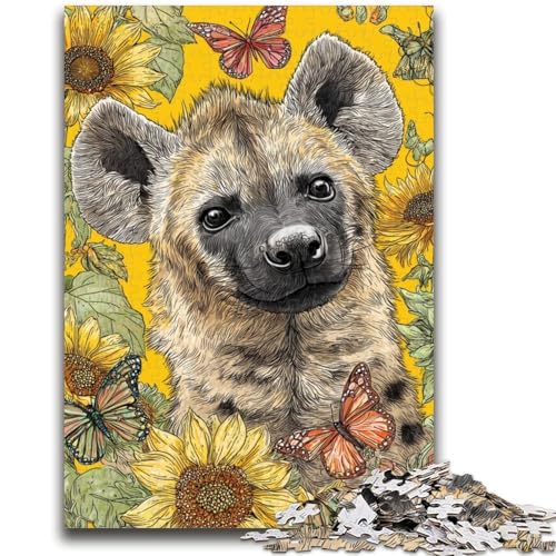 Puzzle für Erwachsene 1000 Teile Sonnenblumenhyäne Lernspiele Lernspiel für Geburtstag, Weihnachten für und ab 14 Jahren 50x75cm von LYXIANY
