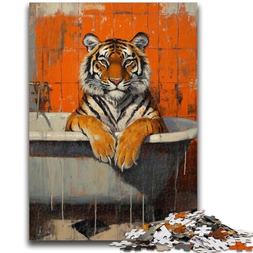 Puzzle für Erwachsene 1000 Teile Tiger im Badezimmer Lernspiele DIY-Spielzeug ganze Familie 50x75cm Puzzle für Erwachsene 1000 Teile Tiger im Badezimmer Lernspiele DIY-Spielzeug ganze Familie 50x75cm von LYXIANY