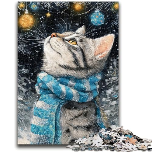 Puzzle für Erwachsene 1000 Teile Weihnachtskatze für und ab 14 Jahren Unmögliches Spiel Weihnachtsgeburtstagsgeschenk 26x38cm Puzzle für Erwachsene 1000 Teile Weihnachtskatze für und ab 14 Jahren Unmögliches Spiel Weihnachtsgeburtstagsgeschenk 26x38cm von LYXIANY