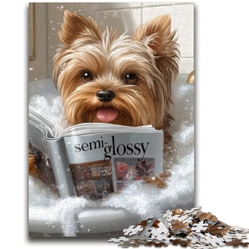 Puzzle für Erwachsene 1000 Yorkshire Terrier beim Baden, Lernspiel, Herausforderung, Spielzeug, Wanddekoration, einzigartige Geburtstags, 50x75cm von LYXIANY