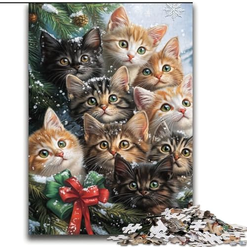 Puzzle für Erwachsene 2000 Teile Weihnachtskatze für und ab 14 Jahren Mitmachspiel Weihnachtsspiel Geschenke 70x100cm von LYXIANY