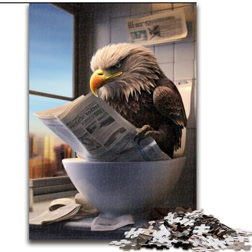 Puzzle für Erwachsene Adler liest Zeitung Puzzle für Erwachsene Größe: 50x75cm Anspruchsvolles Denkspiel - Entspannendes Spielzeug für Teenager von LYXIANY