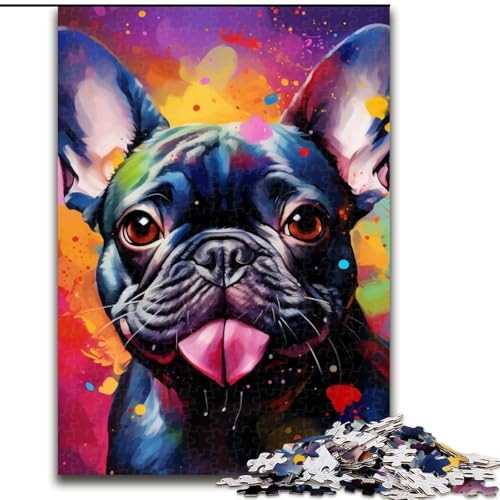Puzzle für Erwachsene Französische Bulldogge Nebel Puzzles für Erwachsene Größe: 50x75cm Anspruchsvolles Denkspiel - Entspannendes Spielzeug für Teenager von LYXIANY