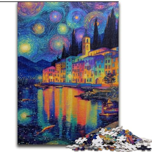 Puzzle für Erwachsene Italien unter dem Nachthimmel, Lernspielzeug für Kinder ab 14 Jahren, ganze Familie (Größe 26x38cm) von LYXIANY