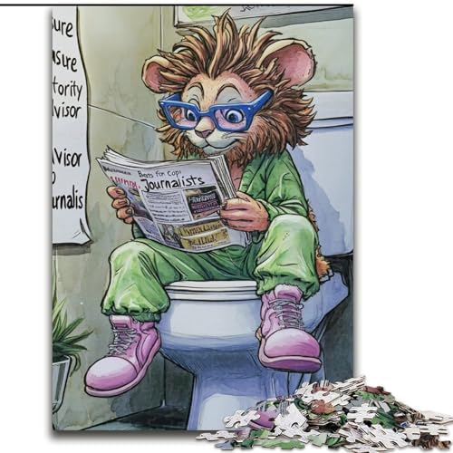 Puzzle für Erwachsene Lion Go Toilet Puzzle für Erwachsene, Größe: 50x75cm, für Reiseliebhaber und Paare, anspruchsvolles Spielzeug von LYXIANY