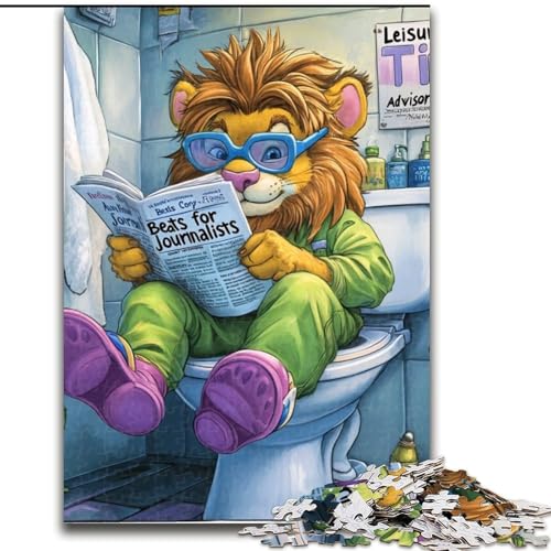 Puzzle für Erwachsene Lion Go Toilet Puzzle für Erwachsene, Größe: 50x75cm, für Reiseliebhaber und Paare, anspruchsvolles Spielzeug Puzzle für Erwachsene Lion Go Toilet Puzzle für Erwachsene, Größe: 50x75cm, für Reiseliebhaber und Paare, anspruchsvolles Spielzeug von LYXIANY