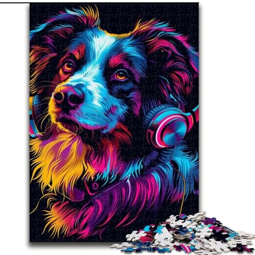 Puzzle für Erwachsene mit 1000 Teilen, Australian Cattle Dog Art, Holzpuzzle für Erwachsene, Größe 50x75cm, anspruchsvolles Denkspiel – entspannendes Spielzeug für Teenager von LYXIANY