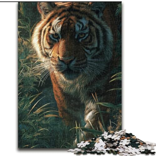 Puzzle für Erwachsene mit 1000 Teilen, Dschungeltiger, hilft dem Gehirn, süchtig machendes Spielzeug zur Förderung der Geduld, Geschenk zum Geburtstag (Größe 26x38cm) von LYXIANY