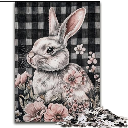 Puzzle für Erwachsene mit 1000 Teilen, Kaninchen, anspruchsvoll zu vervollständigen, Aber lustig und humorvoll, einzigartige Geburtstags- und Geschenkideen (Größe 26x38cm) von LYXIANY